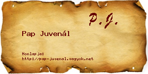 Pap Juvenál névjegykártya